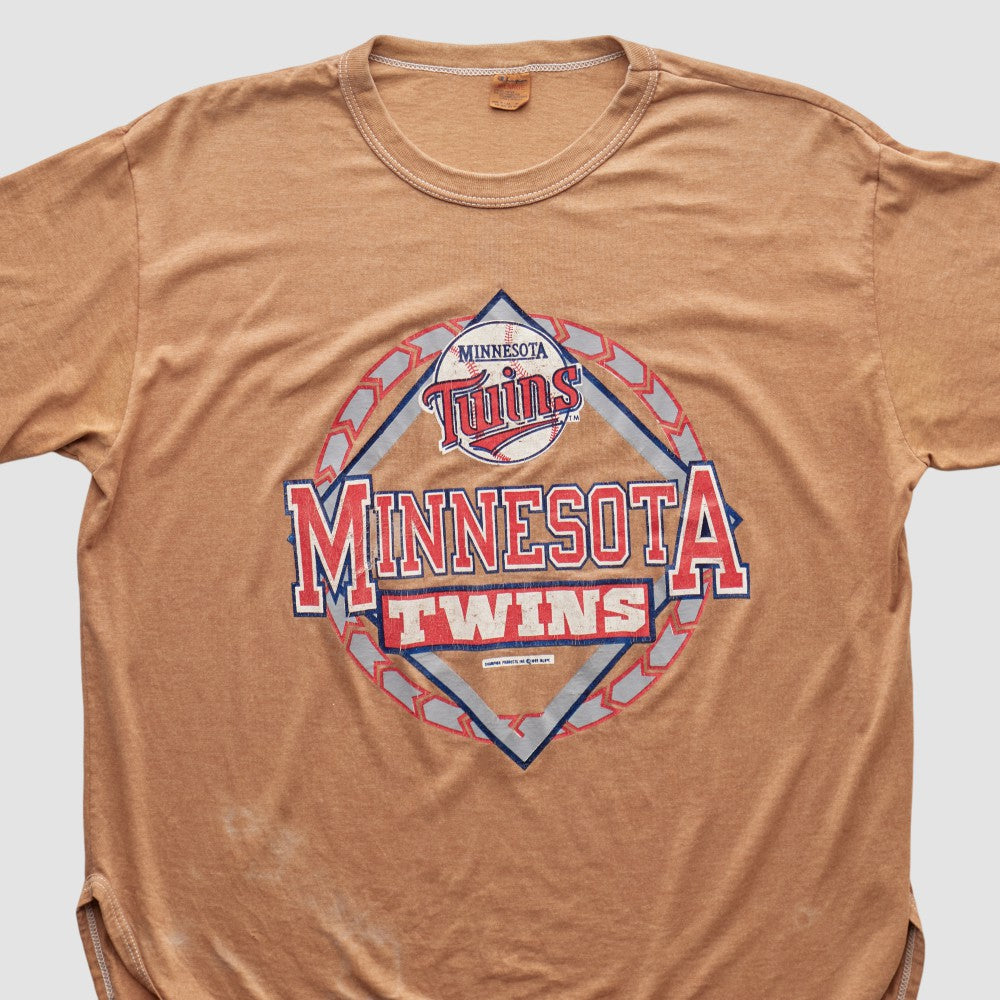 Minnesota Twins Champion 90s T-shirt - Tan - XL by Fanatics Real Vintage T-shirts