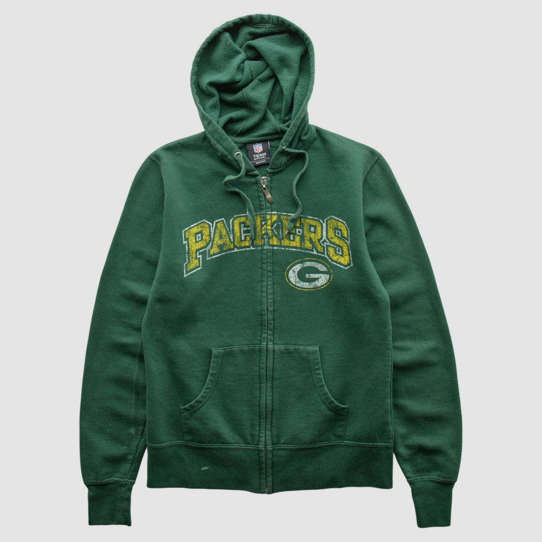 Green Bay Packers NFL 2010s Hooded Full Zip Sweatshirt Green Vintage