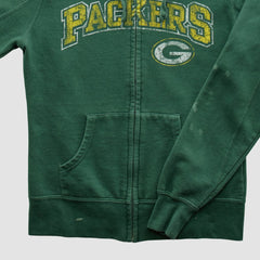 Green Bay Packers NFL 2010s Hooded Full Zip Sweatshirt Green Vintage
