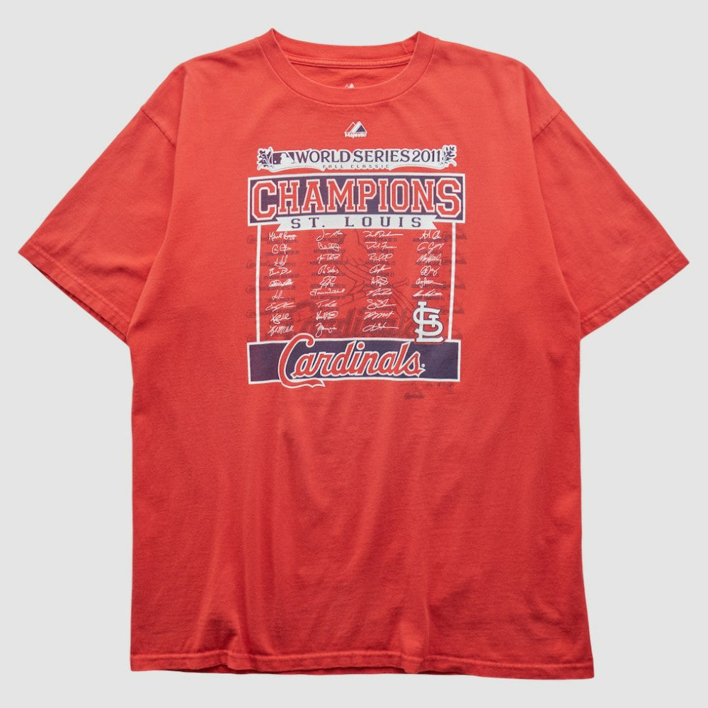 St. Louis Cardinals Majestic 2011 T-shirt - Red - M by Fanatics Real Vintage T-shirts