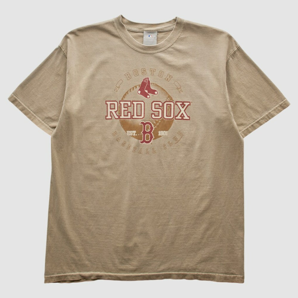 Boston Red Sox Genuine Merchandise 2000s T-shirt - Tan - L by Fanatics Real Vintage T-shirts