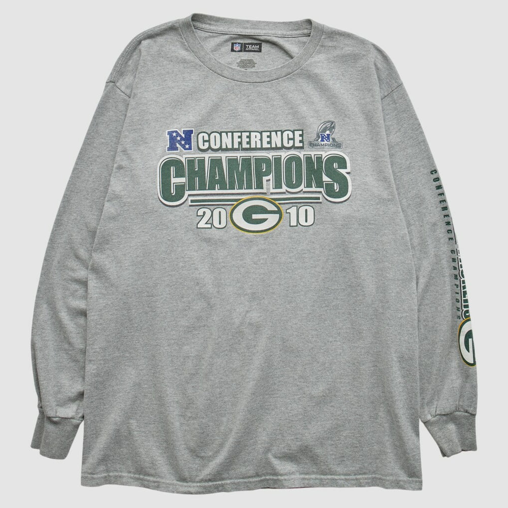 Green Bay Packers NFL 2010 Long Sleeve T-shirt Heather Gray Vintage