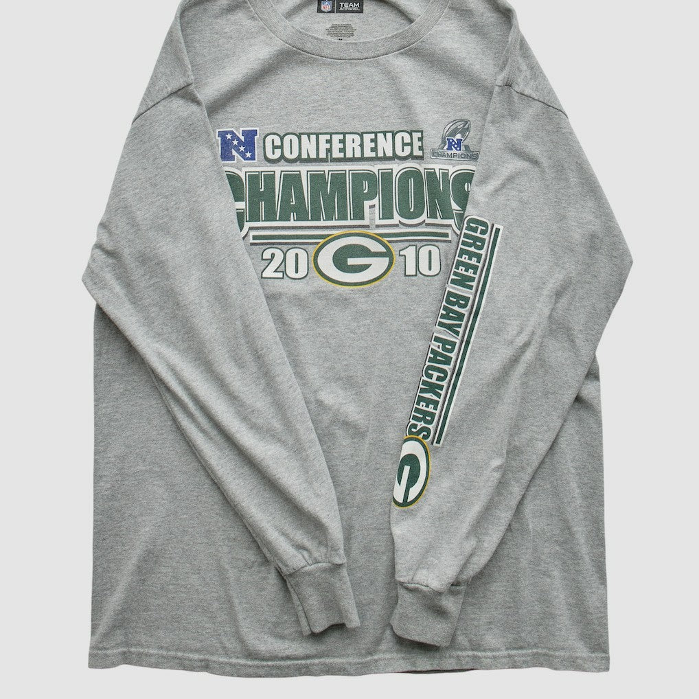 Green Bay Packers NFL 2010 Long Sleeve T-shirt Heather Gray Vintage