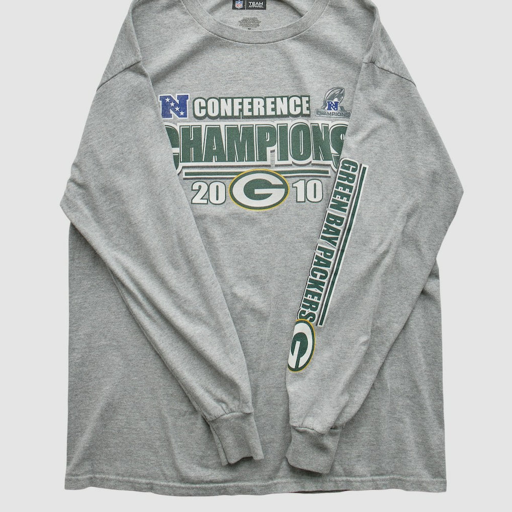 Green Bay Packers NFL 2010 Long Sleeve T-shirt Heather Gray Vintage