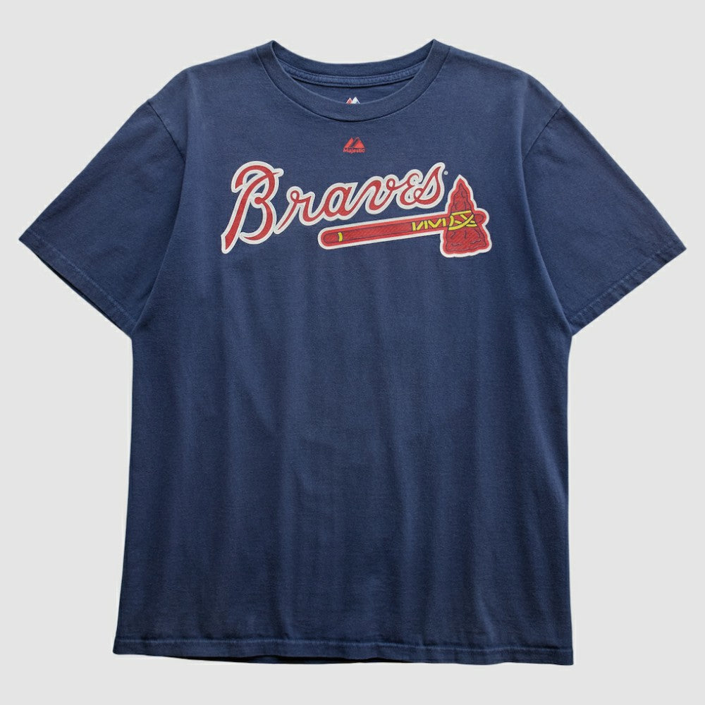 Atlanta Braves Majestic 2000s T-shirt - Navy - S by Fanatics Real Vintage T-shirts