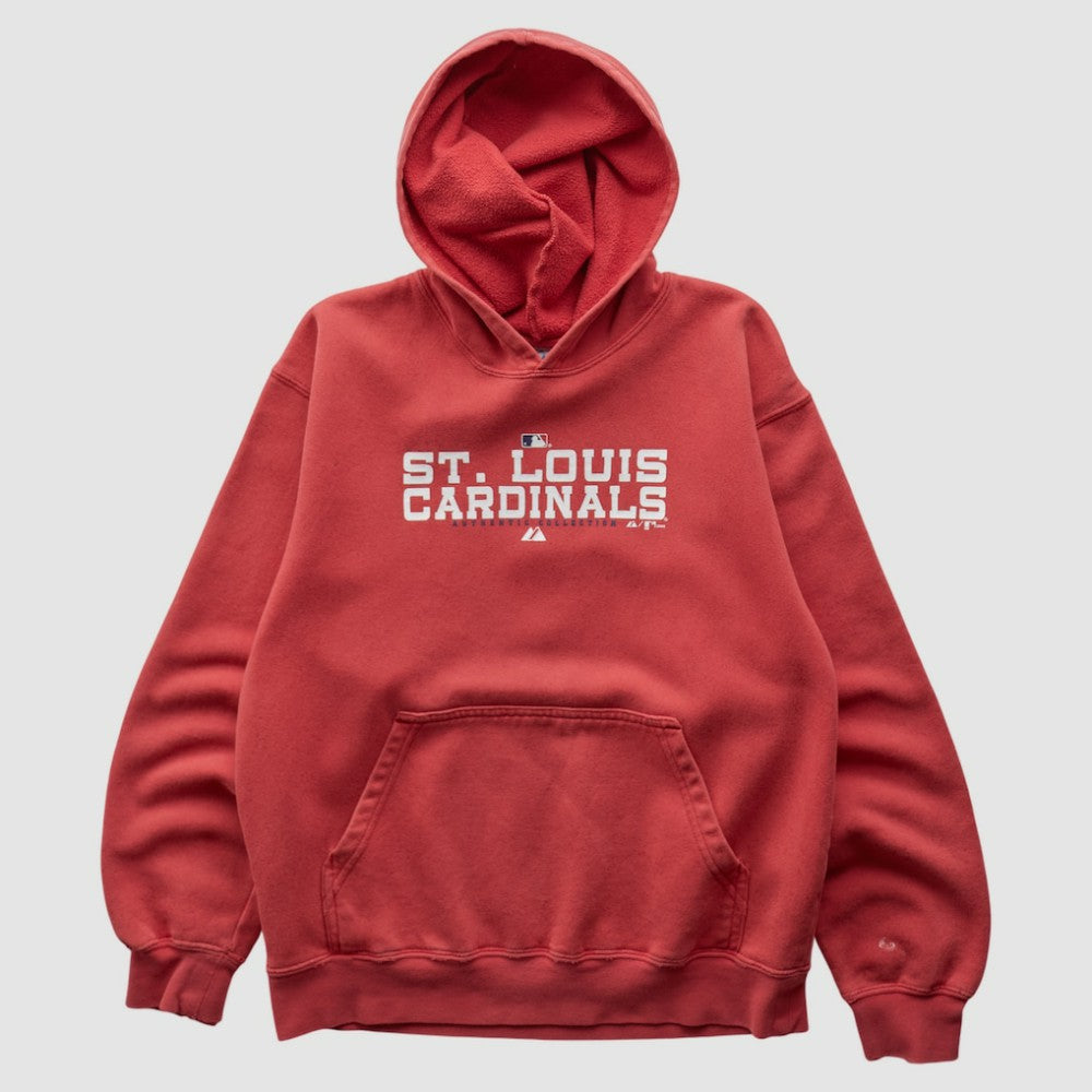 St. Louis Cardinals Majestic 2000s Hooded Pullover Sweatshirt - Red - XXS by Fanatics Real Vintage Pullover