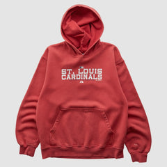 St. Louis Cardinals Majestic 2000s Hooded Pullover Sweatshirt - Red - XXS by Fanatics Real Vintage Pullover
