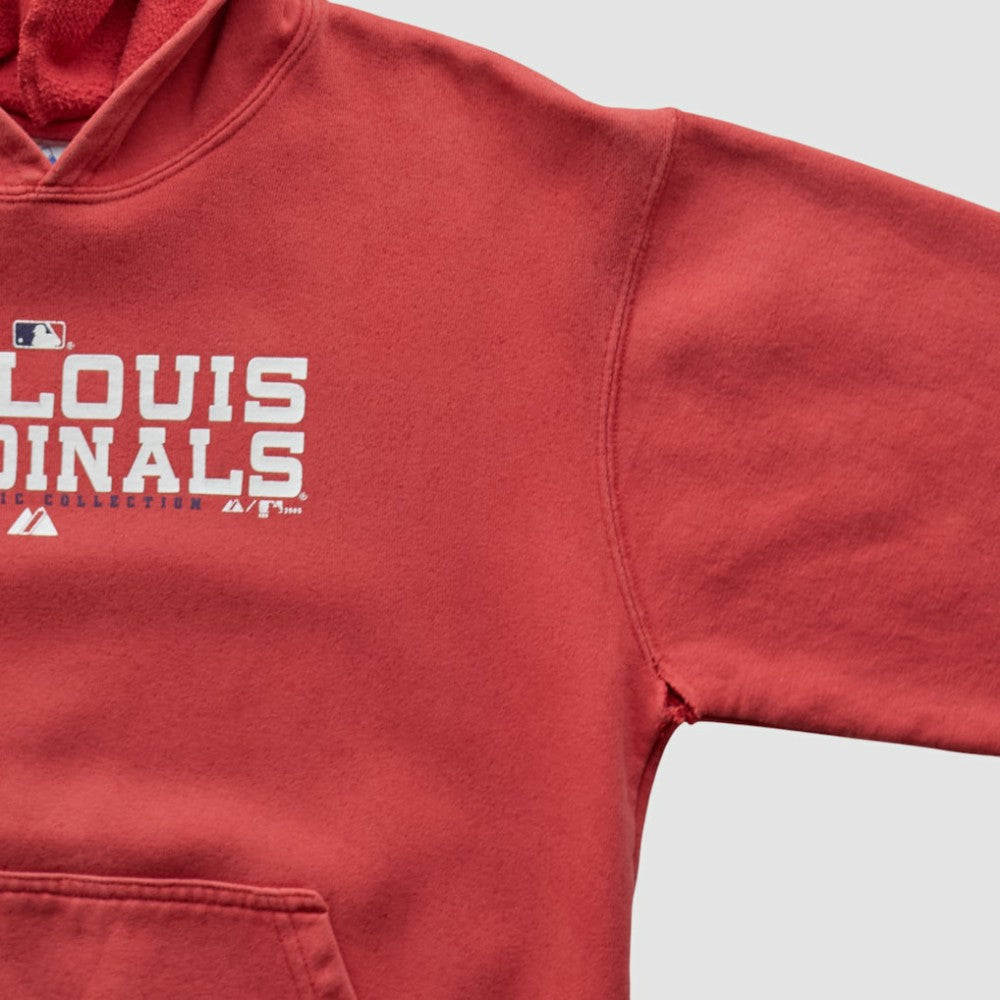 St. Louis Cardinals Majestic 2000s Hooded Pullover Sweatshirt - Red - XXS by Fanatics Real Vintage Pullover