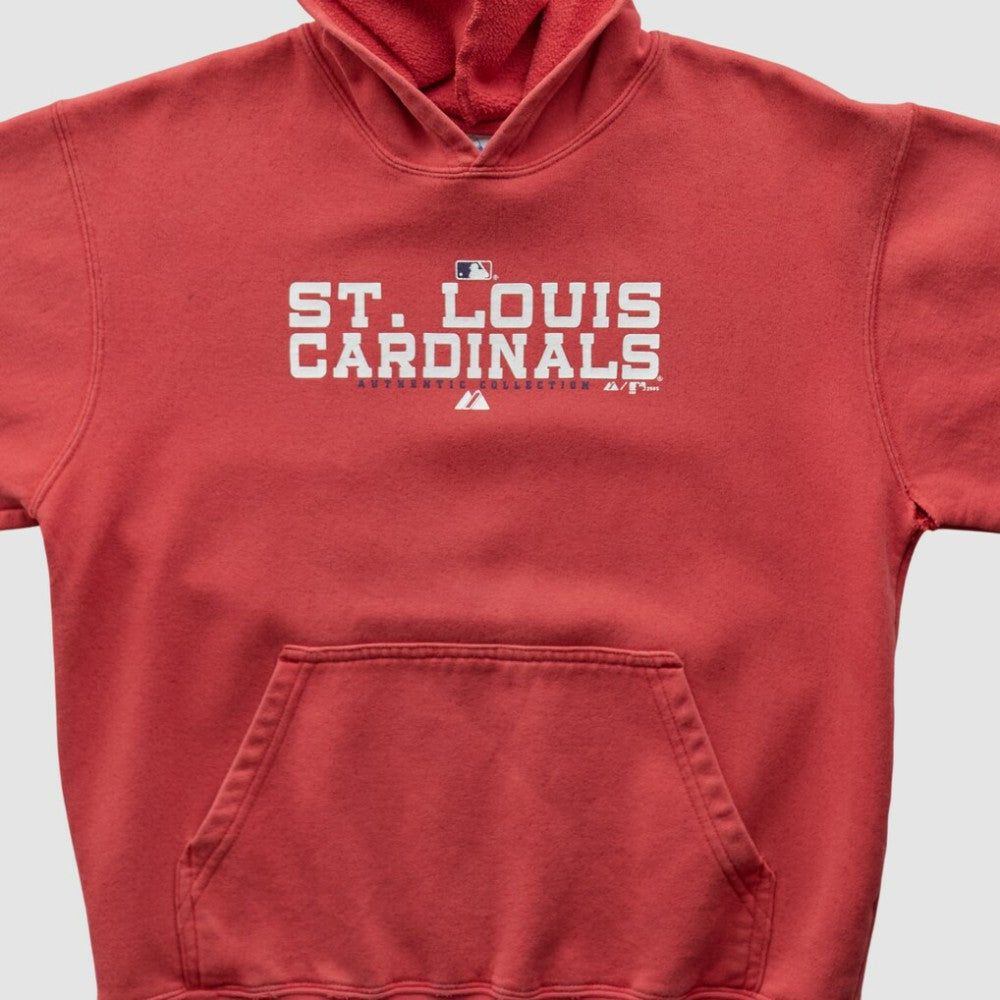 St. Louis Cardinals Majestic 2000s Hooded Pullover Sweatshirt - Red - XXS by Fanatics Real Vintage Pullover