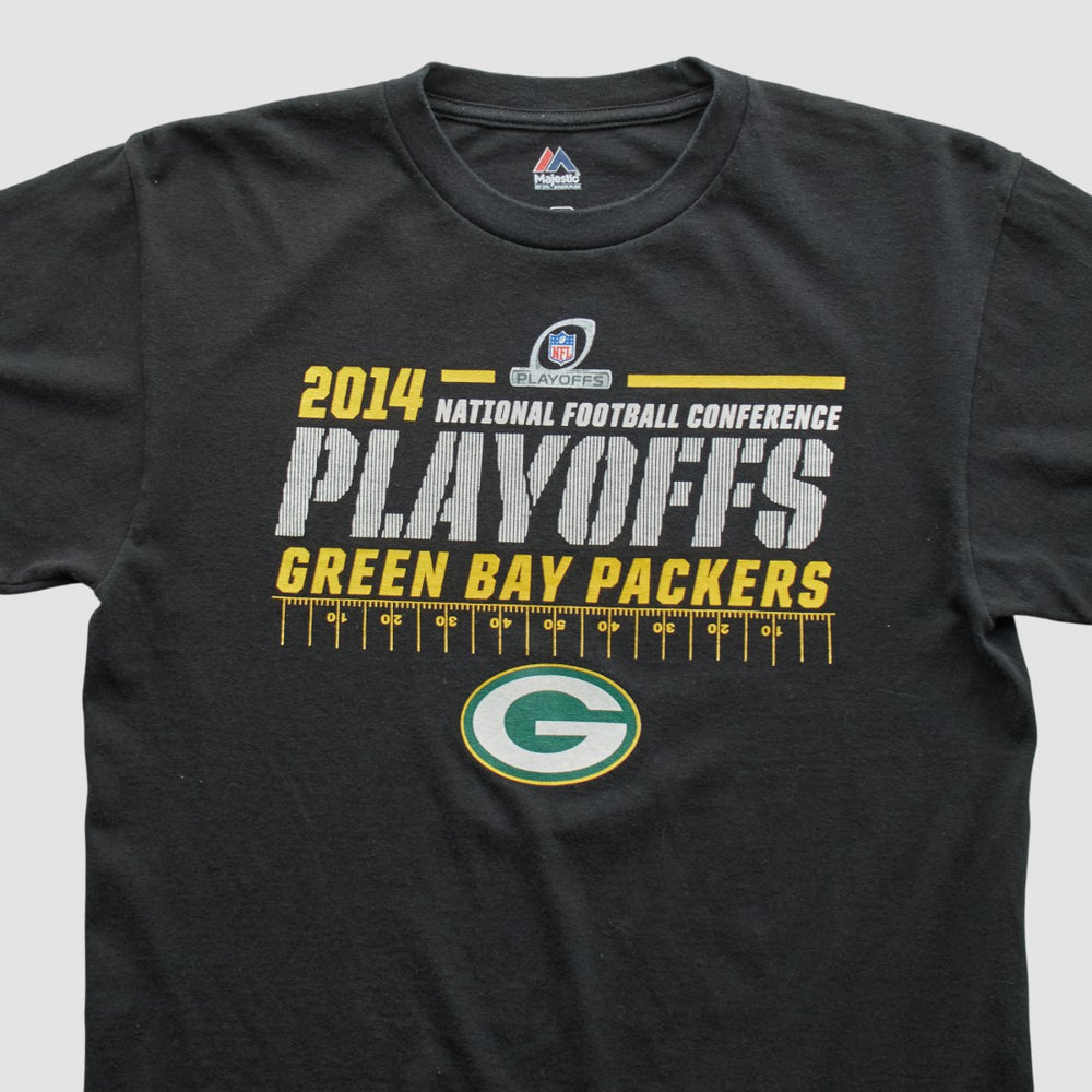 Green Bay Packers Majestic 2014 T-shirt Black Vintage
