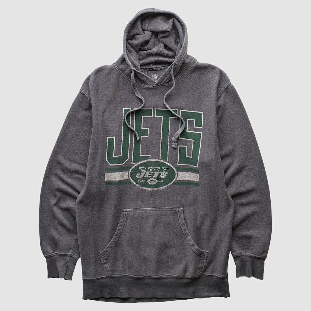 New York Jets NFL 2010s Hooded Pullover Sweatshirt Dark Heather Gray Vintage