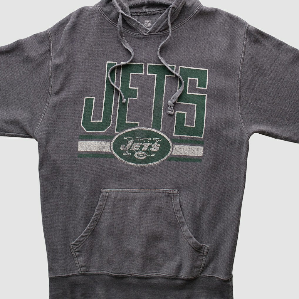 New York Jets NFL 2010s Hooded Pullover Sweatshirt Dark Heather Gray Vintage