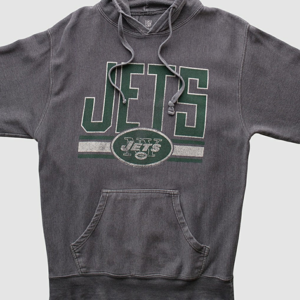 New York Jets NFL 2010s Hooded Pullover Sweatshirt Dark Heather Gray Vintage