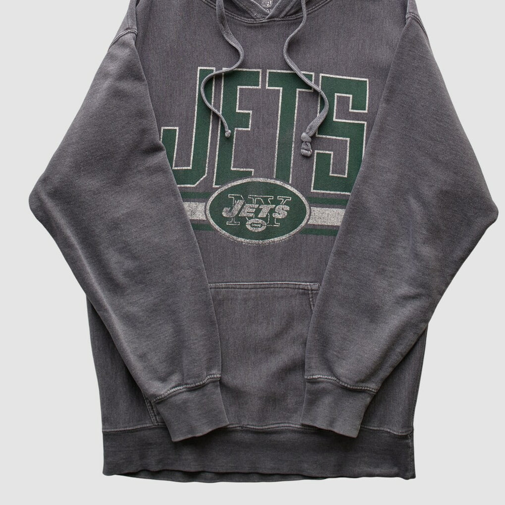 New York Jets NFL 2010s Hooded Pullover Sweatshirt Dark Heather Gray Vintage