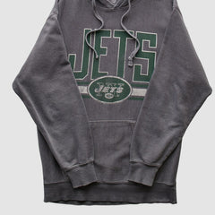 New York Jets NFL 2010s Hooded Pullover Sweatshirt Dark Heather Gray Vintage