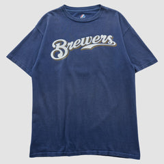 Milwaukee Brewers Majestic 2000s T-shirt - Navy - S by Fanatics Real Vintage T-shirts