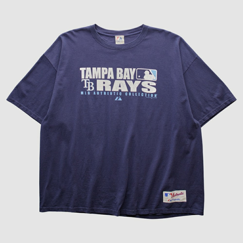 Tampa Bay Rays Majestic 2000s T-shirt - Navy - 3XL by Fanatics Real Vintage T-shirts