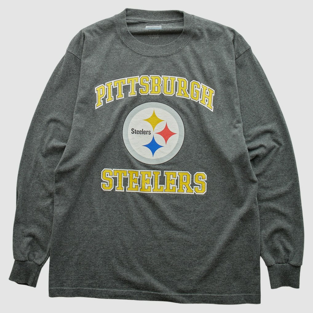 Pittsburgh Steelers 2000s Long Sleeve T-shirt Dark Heather Gray Vintage