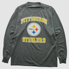 Pittsburgh Steelers 2000s Long Sleeve T-shirt Dark Heather Gray Vintage