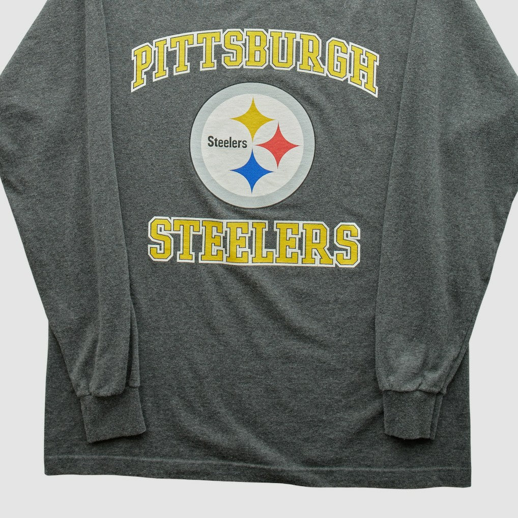 Pittsburgh Steelers 2000s Long Sleeve T-shirt Dark Heather Gray Vintage