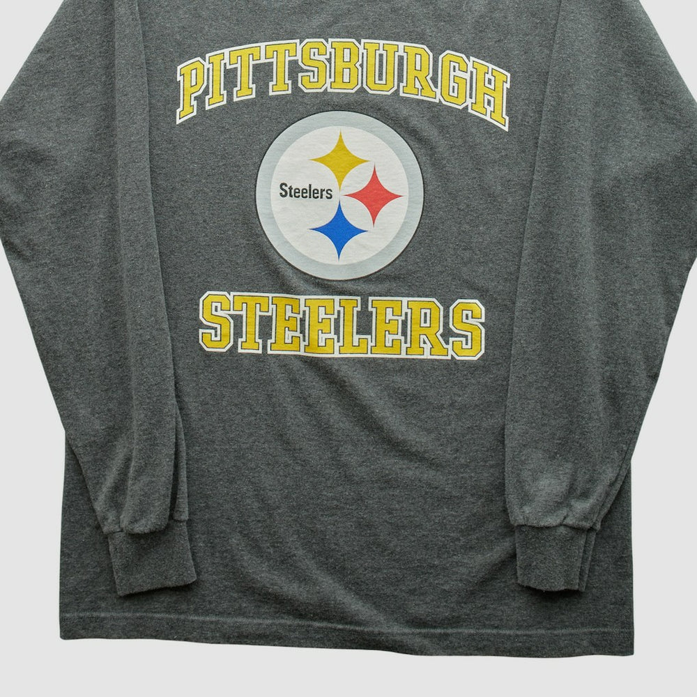 Pittsburgh Steelers 2000s Long Sleeve T-shirt Dark Heather Gray Vintage