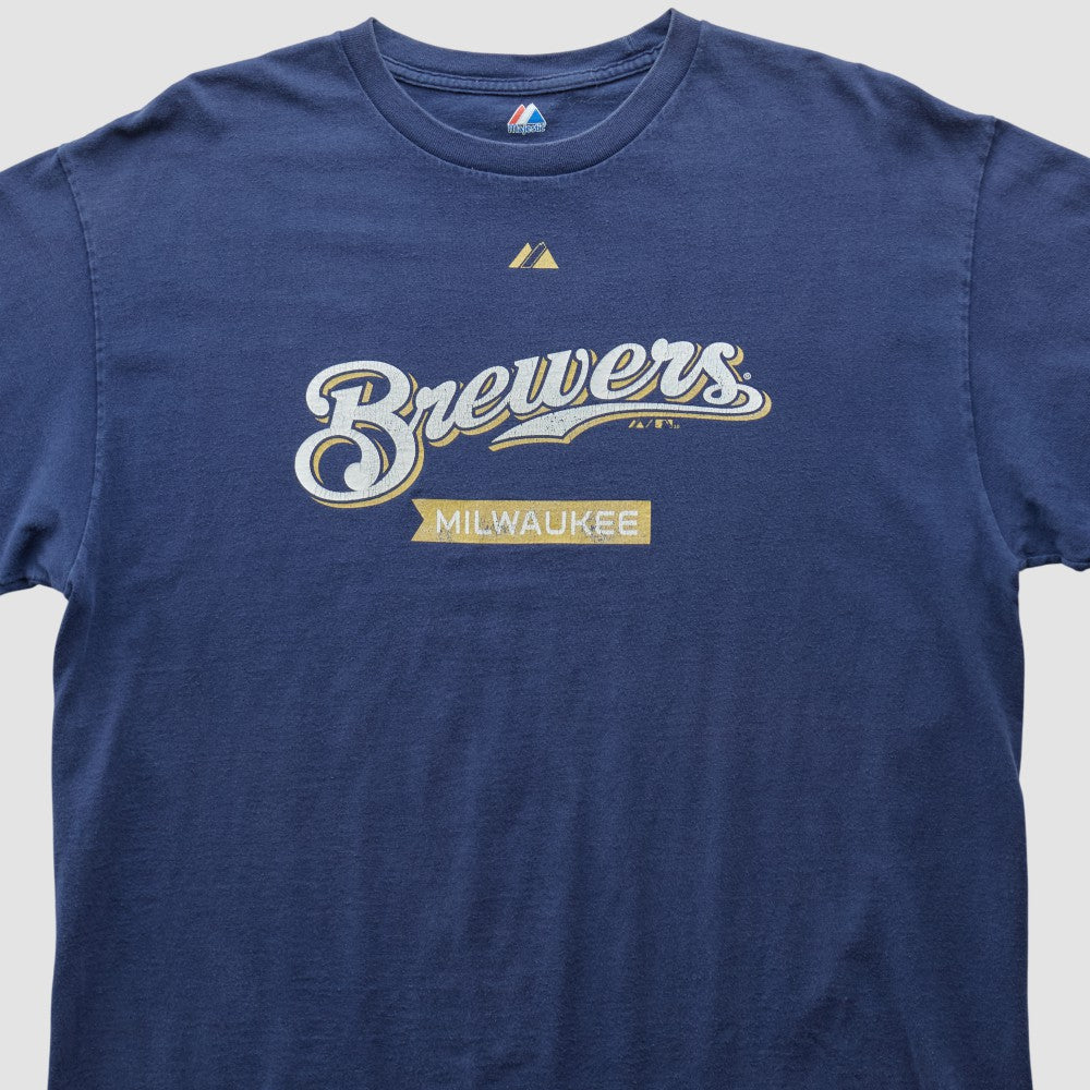 Milwaukee Brewers Majestic 2010 T-shirt - Navy - XL by Fanatics Real Vintage T-shirts