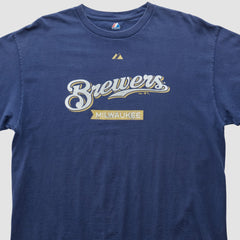 Milwaukee Brewers Majestic 2010 T-shirt - Navy - XL by Fanatics Real Vintage T-shirts