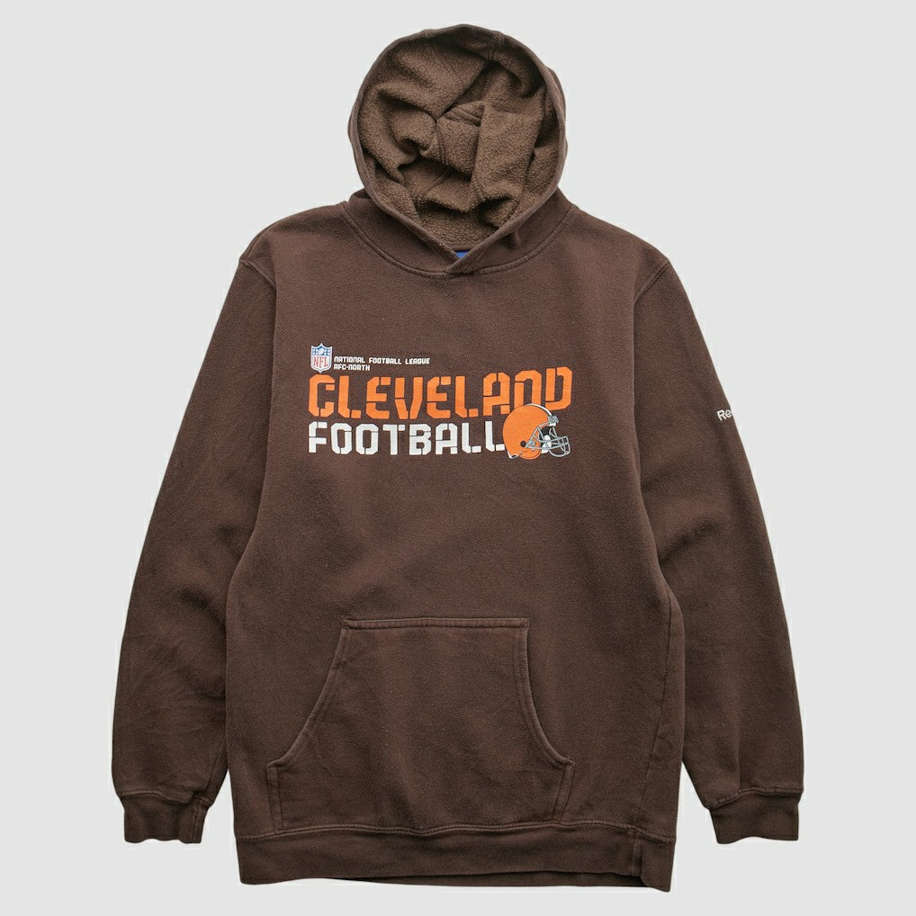 Cleveland Browns Reebok 2000s Hooded Pullover Sweatshirt Brown Vintage