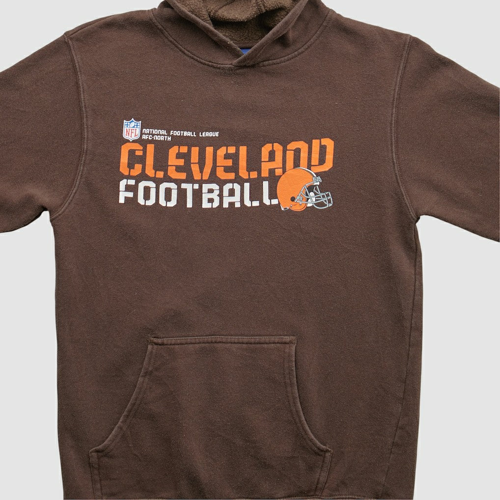 Cleveland Browns Reebok 2000s Hooded Pullover Sweatshirt Brown Vintage