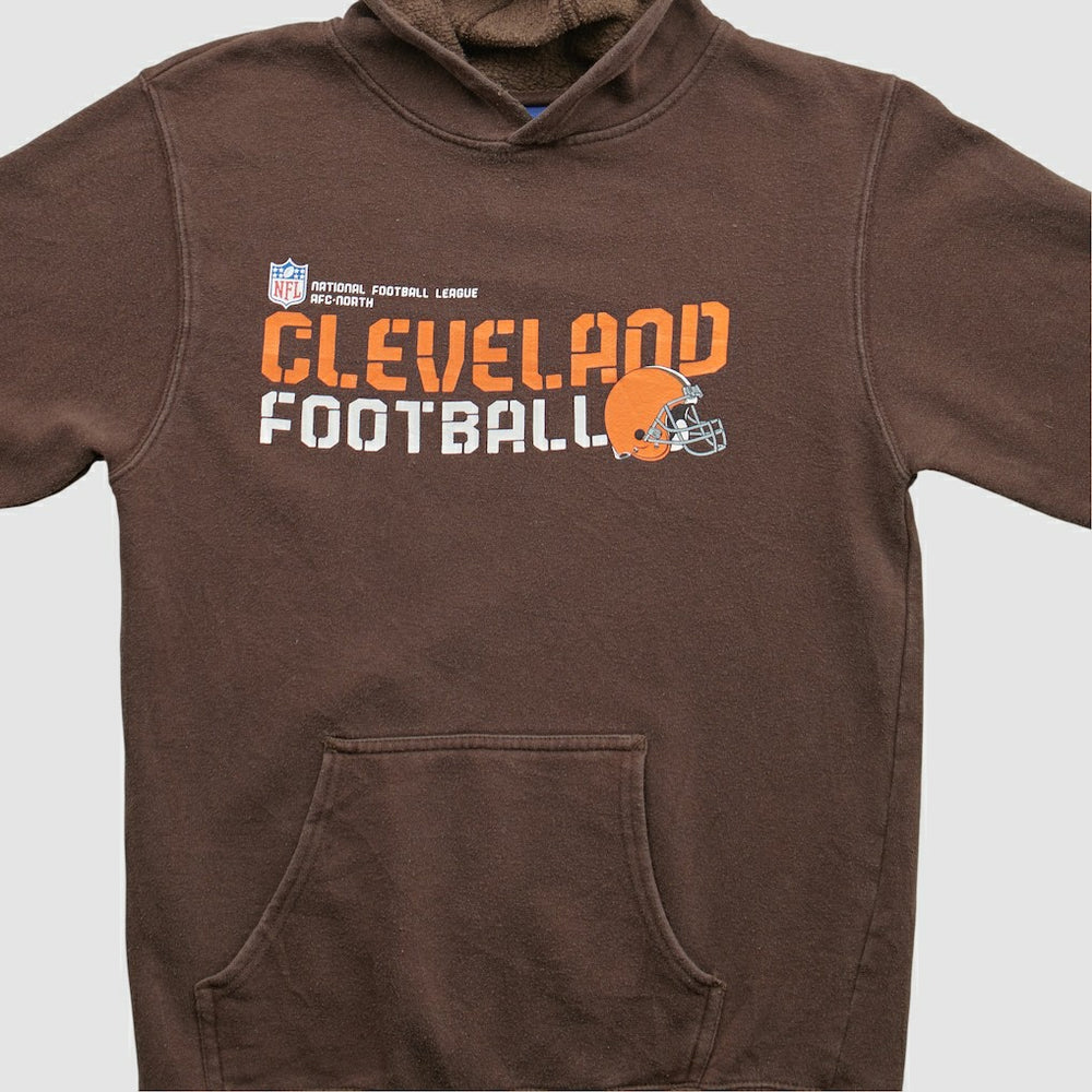 Cleveland Browns Reebok 2000s Hooded Pullover Sweatshirt Brown Vintage