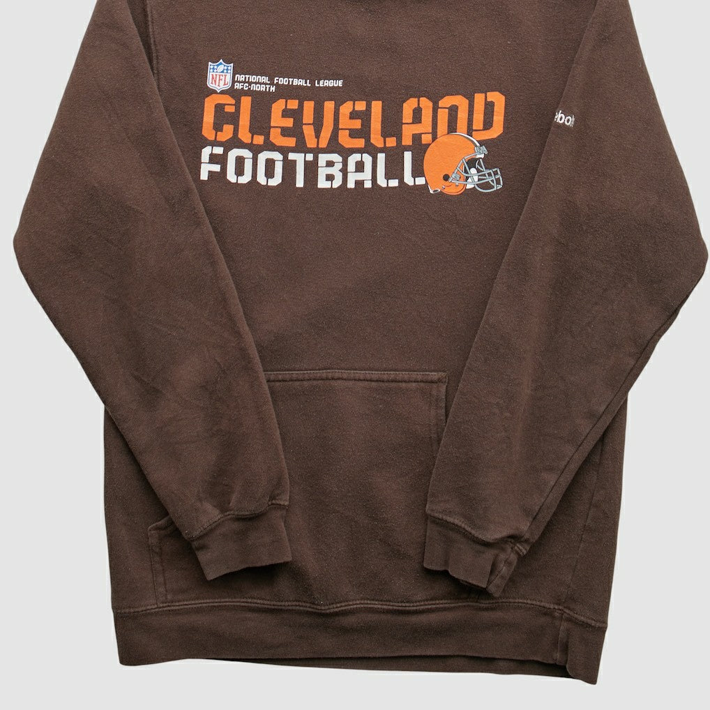 Cleveland Browns Reebok 2000s Hooded Pullover Sweatshirt Brown Vintage