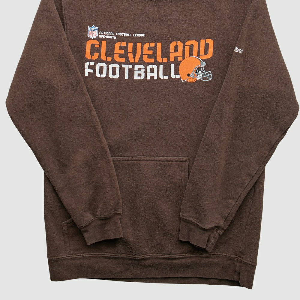 Cleveland Browns Reebok 2000s Hooded Pullover Sweatshirt Brown Vintage