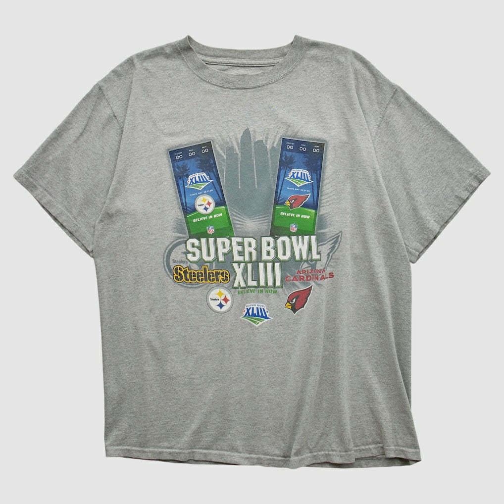 NFL Super Bowl XLIII NFL 2009 T-shirt Heather Gray Vintage