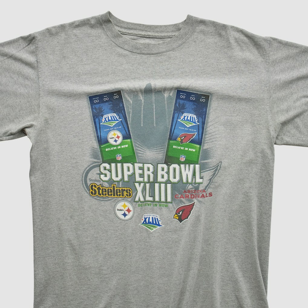NFL Super Bowl XLIII NFL 2009 T-shirt Heather Gray Vintage