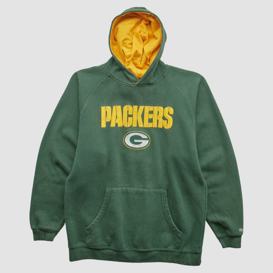 Green Bay Packers Reebok 2000s Hooded Pullover Sweatshirt Green Vintage
