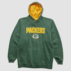 Green Bay Packers Reebok 2000s Hooded Pullover Sweatshirt Green Vintage