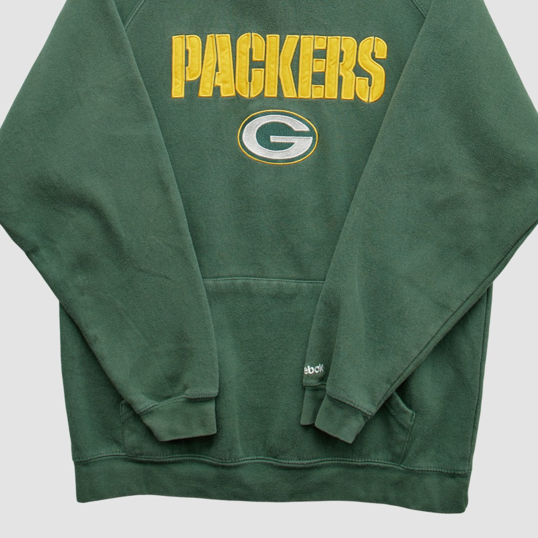 Green Bay Packers Reebok 2000s Hooded Pullover Sweatshirt Green Vintage