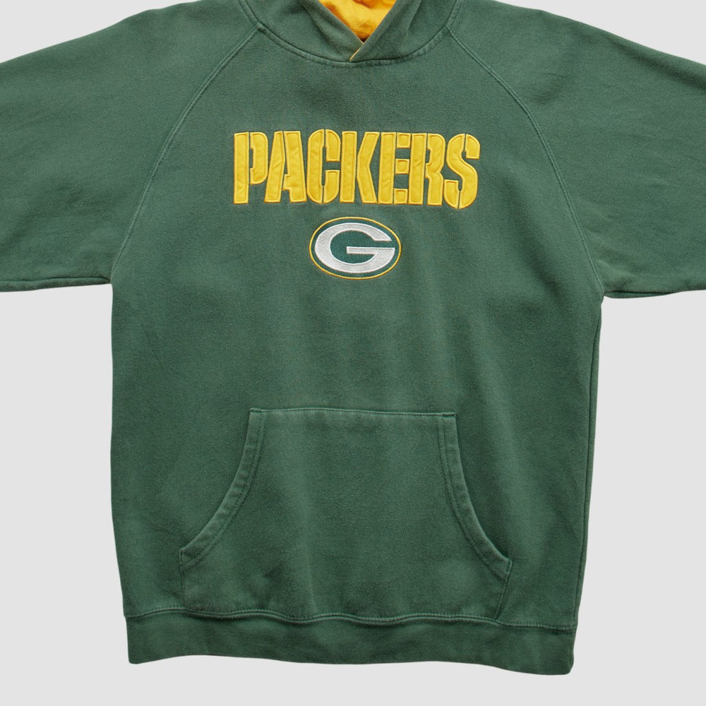 Green Bay Packers Reebok 2000s Hooded Pullover Sweatshirt Green Vintage
