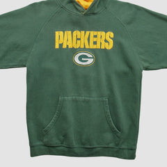 Green Bay Packers Reebok 2000s Hooded Pullover Sweatshirt Green Vintage