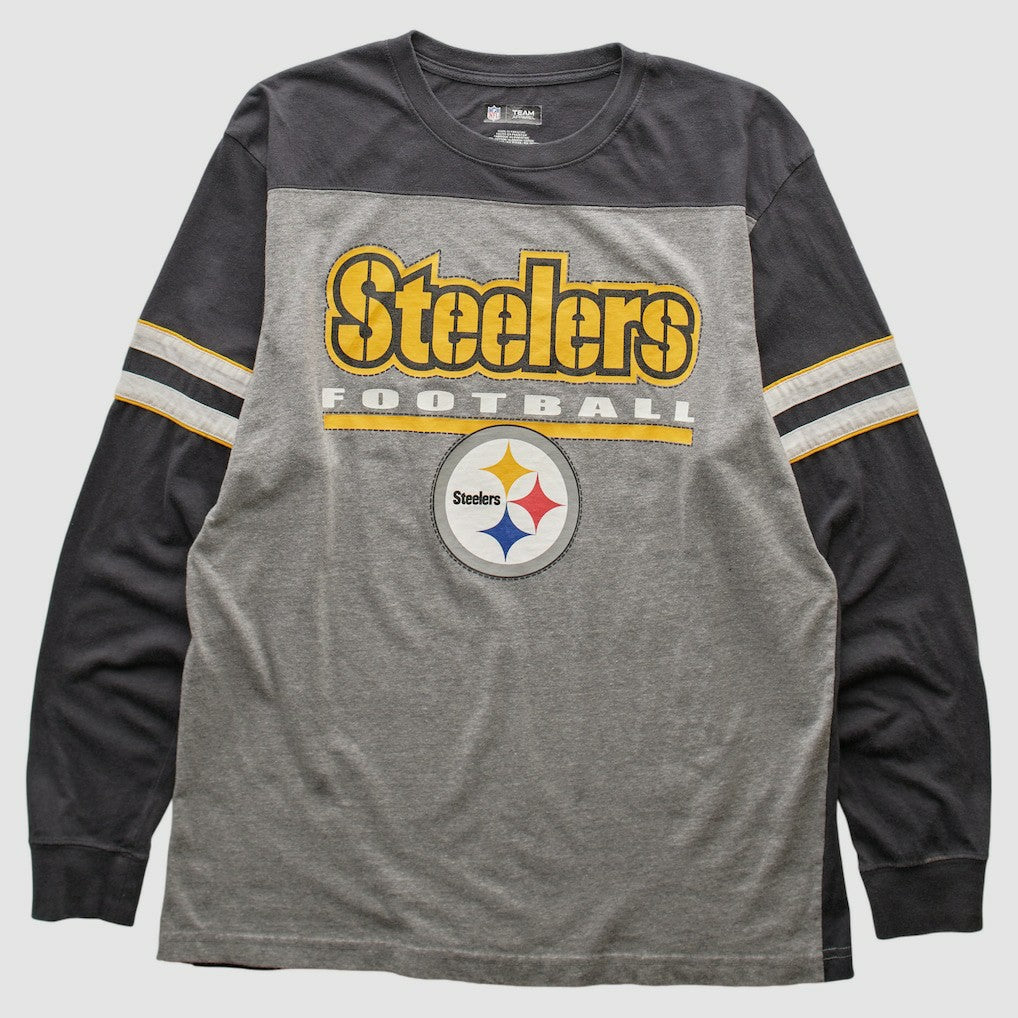 Pittsburgh Steelers NFL 2010s Long Sleeve T-shirt Heather Gray Vintage