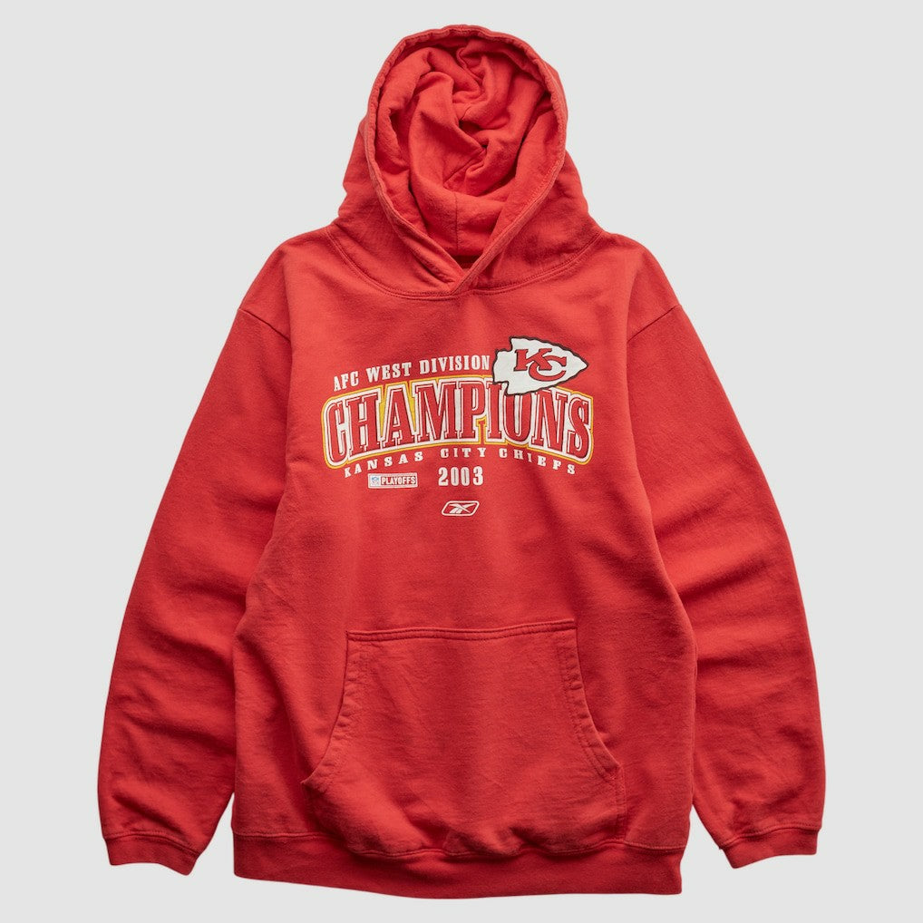 Kansas City Chiefs Reebok 2003 Hooded Pullover Sweatshirt Red Vintage