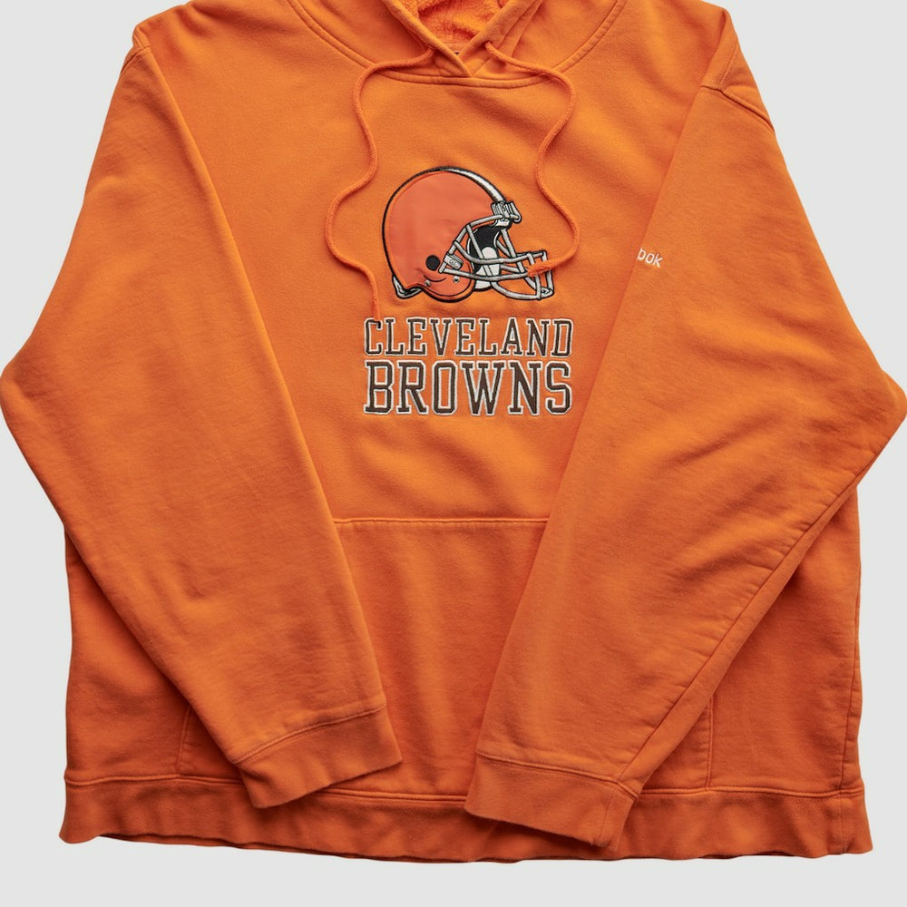 Cleveland Browns Reebok 2000s Hooded Pullover Sweatshirt Orange Vintage