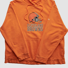 Cleveland Browns Reebok 2000s Hooded Pullover Sweatshirt Orange Vintage
