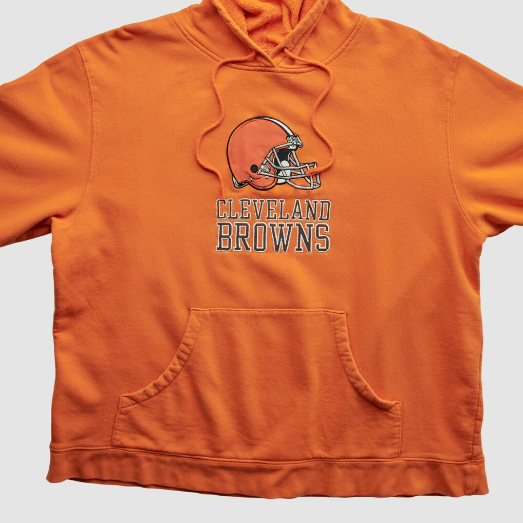 Cleveland Browns Reebok 2000s Hooded Pullover Sweatshirt Orange Vintage