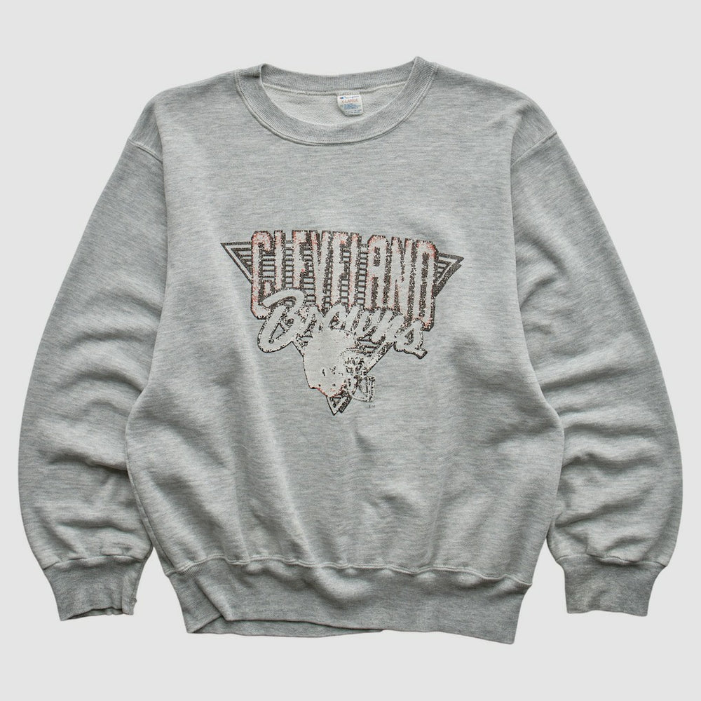Cleveland Browns Champion 90s Pullover Sweatshirt Heather Gray Vintage