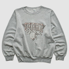 Cleveland Browns Champion 90s Pullover Sweatshirt Heather Gray Vintage