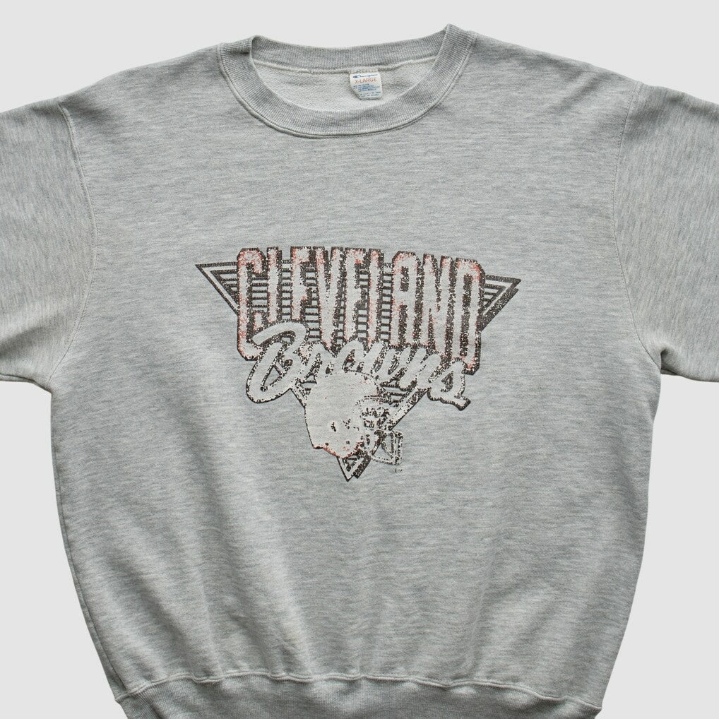 Cleveland Browns Champion 90s Pullover Sweatshirt Heather Gray Vintage