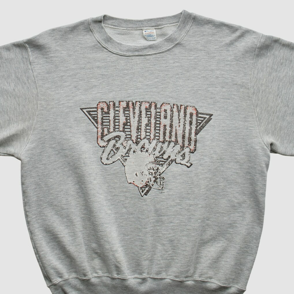 Cleveland Browns Champion 90s Pullover Sweatshirt Heather Gray Vintage