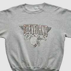 Cleveland Browns Champion 90s Pullover Sweatshirt Heather Gray Vintage