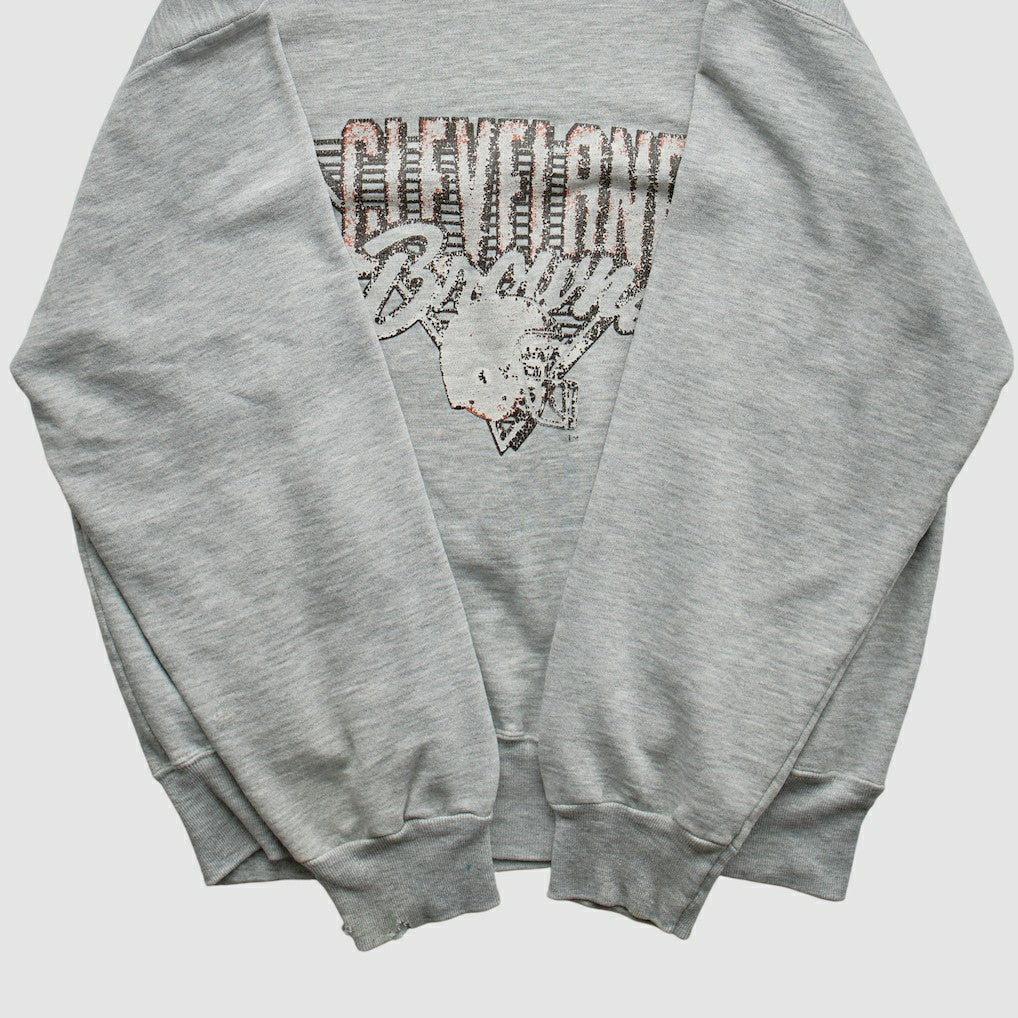Cleveland Browns Champion 90s Pullover Sweatshirt Heather Gray Vintage